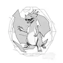 Colored Charizard tattoo design idea