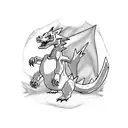 Colored Charizard tattoo design idea