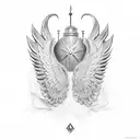 silver wings by Merle haggard with the date 9/30/21 tattoo design idea