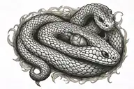 norse mythology snake disolving into his soul leaving the body tattoo design idea