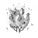 prickly pear and mountains  tattoo design idea