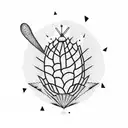 prickly pear and mountains  tattoo design idea