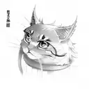 anime eyes in frame tattoo design idea