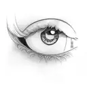 anime eyes in frame tattoo design idea
