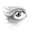anime eyes in frame tattoo design idea