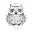 Geometric Owl standing on a scale  tattoo design idea