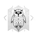Geometric Owl standing on a scale  tattoo design idea