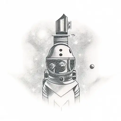 space, magic, Gun, board games  tattoo design idea