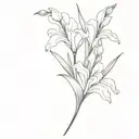 Gladiolus and snowdrop bouquet  tattoo design idea