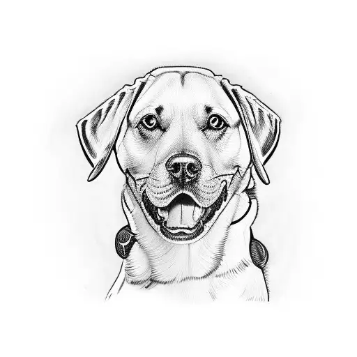 cane meticcio labrador pincher femmina tattoo design idea