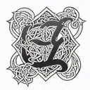 Initials COG in Celtic knot style tattoo tattoo design idea