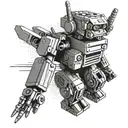A robotic LEGO figure with elements of Transformers,  TMNT and Robotech incorporated into its design tattoo design idea