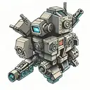 A robotic LEGO figure with elements of Transformers,  TMNT and Robotech incorporated into its design tattoo design idea