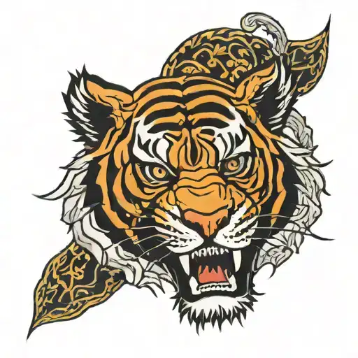 kenzo tiger head tattoo design idea