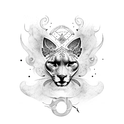 Puma pisando a un gallo tattoo design idea