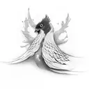 Garra cogiendo a un gallo tattoo design idea