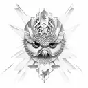 Garra cogiendo a un gallo tattoo design idea