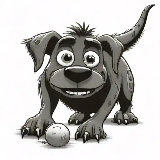 longdog from bluey but the colours of sully from monsters Inc  tattoo design idea