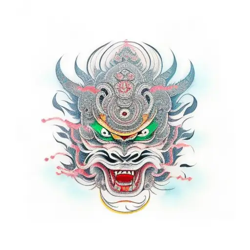 asura color  tattoo design idea