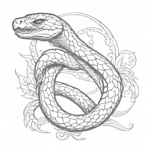 snake and dagger tattoo design idea