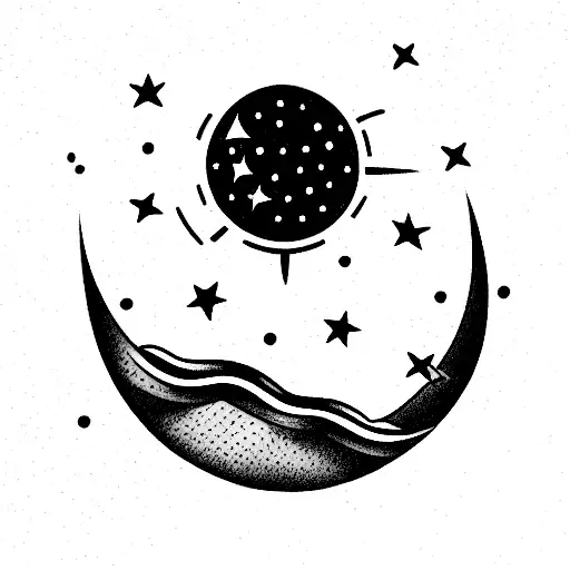 american cup with comet tattoo design idea