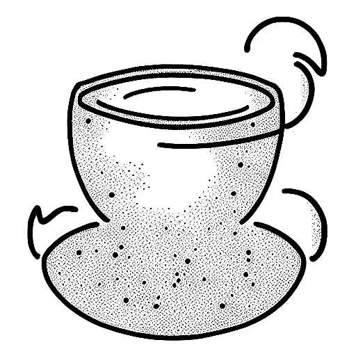 cup with comet tattoo design idea