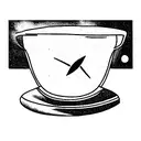cup with comet tattoo design idea