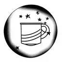 american cup with comet tattoo design idea