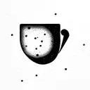 cup with comet tattoo design idea