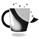 cup with comet tattoo design idea