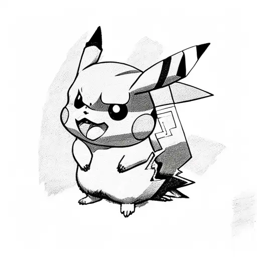 Pikachu with a knife tattoo design idea