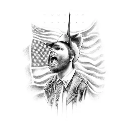 Country Music redneck usa tattoo design idea