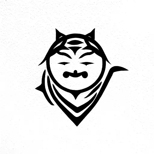 ninja divino con alas de angel  tattoo design idea