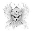 ninja divino con alas de angel  tattoo design idea