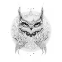 ninja divino con alas de angel  tattoo design idea