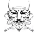 anonymous masks with smokey background  tattoo design idea