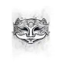 anonymous masks with smokey background  tattoo design idea