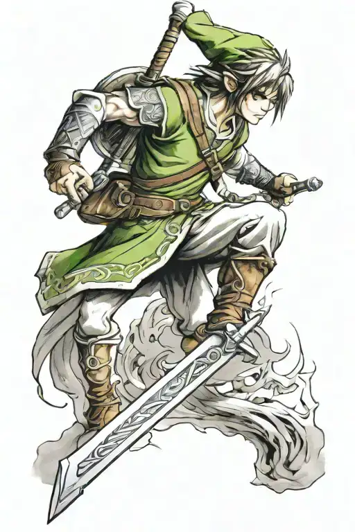 link from twilight princess tattoo design idea
