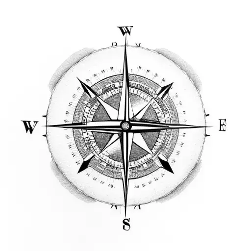 compass with clock hands instead of compass needle with included "amor fati" quote tattoo design idea