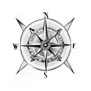 compass with clock hands instead of compass needle with included "amor fati" quote tattoo design idea