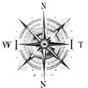 compass with clock hands instead of compass needle with included "amor fati" quote tattoo design idea