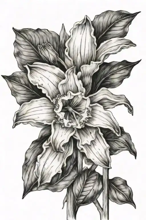 daffodil flower tattoo design idea
