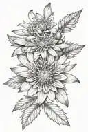 aster flower  tattoo design idea