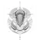  anubius, pyrmiads of giza, and ankh  tattoo design idea