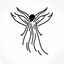 simple angel tattoo design idea