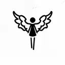 simple angel tattoo design idea