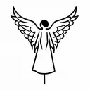 simple angel tattoo design idea