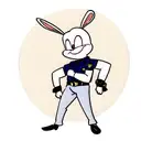 bugs bunny dressed in police clothing with handcuffs in one hand and keys in the other tattoo design idea