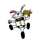 bugs bunny dressed in police clothing with handcuffs in one hand and keys in the other tattoo design idea