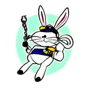 bugs bunny dressed in police clothing with handcuffs in one hand and keys in the other tattoo design idea